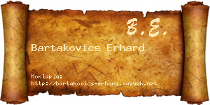 Bartakovics Erhard névjegykártya